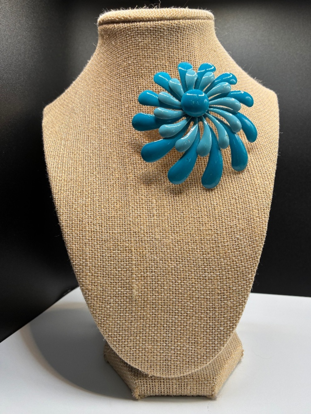Vintage Enamel Blue Petal Brooch